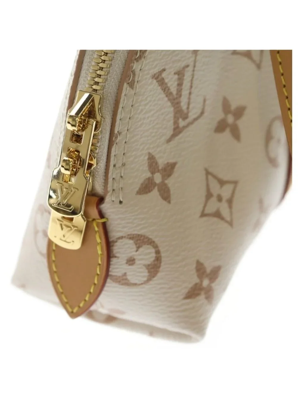 Louis Vuitton Monogram Dune Canvas Squire Handbag White Beige Leather East West